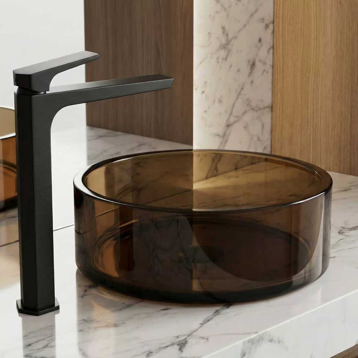 Neck basin mixer matt black