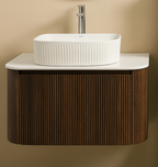 Ebano Wall Hung Fluted Vanity Set 800mm X 500mm