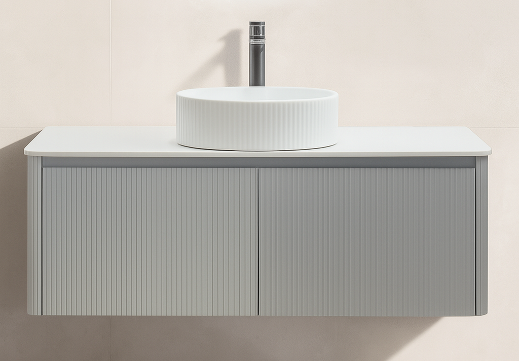 Esencia wall hung fluted cabinet vanity 1200mm X 500mm