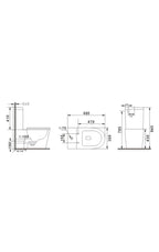 Halo White Wall Flushed Close Coupled Toilet - Including Toilet Seat