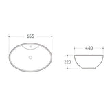 Pebble Countertop Basin White 655mm