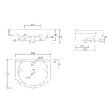 Ajax Tealby Gloss White 450mm Vanity Unit with Basin