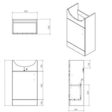 Ajax Tealby Gloss White 450mm Vanity Unit with Basin