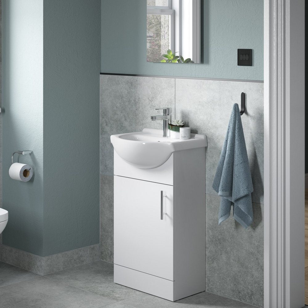 Ajax Tealby Gloss White 450mm Vanity Unit with Basin