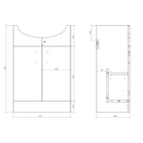 Ajax Tealby Gloss White 560mm Vanity Unit with Basin