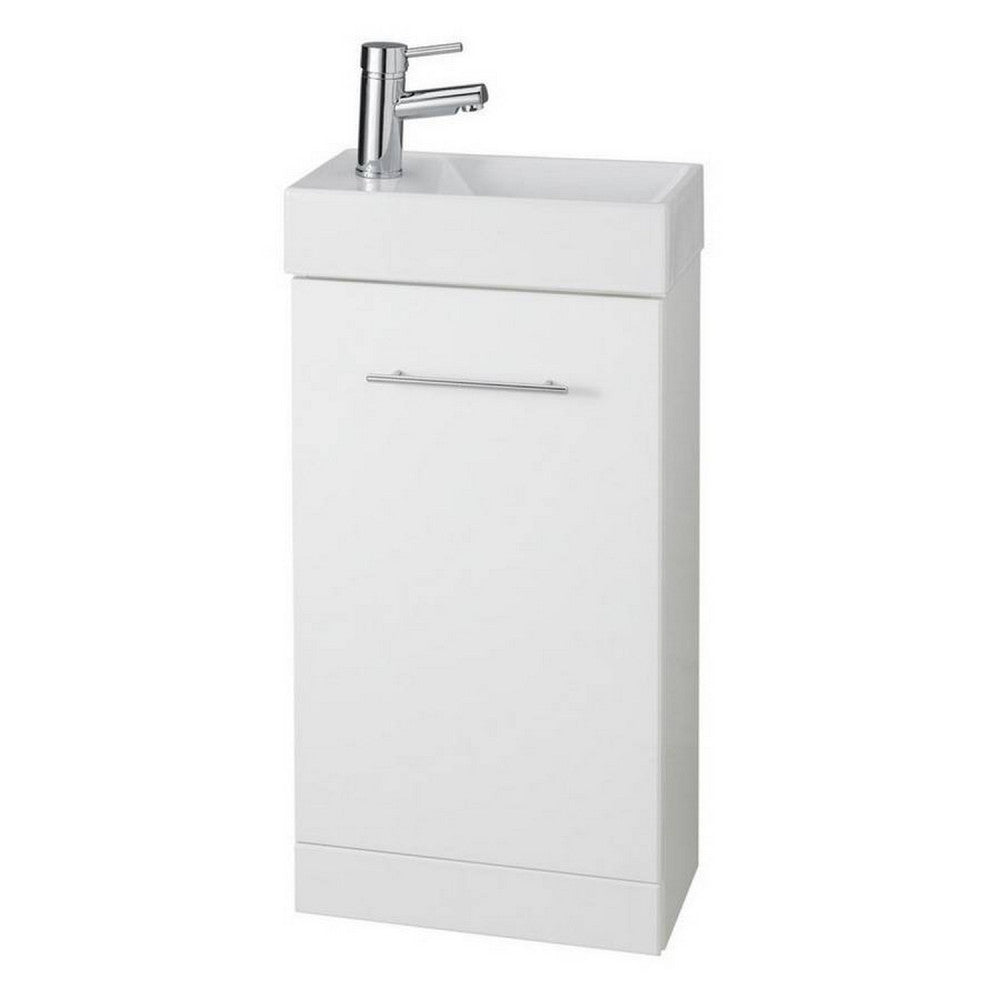 Kartell Impakt Cube 410mm Cloakroom Vanity Unit with Basin – Gloss White