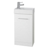 Kartell Impakt Cube 410mm Cloakroom Vanity Unit with Basin – Gloss White