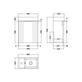 Nuie Deco 400mm White Compact Wall Hung Vanity Unit with Basin