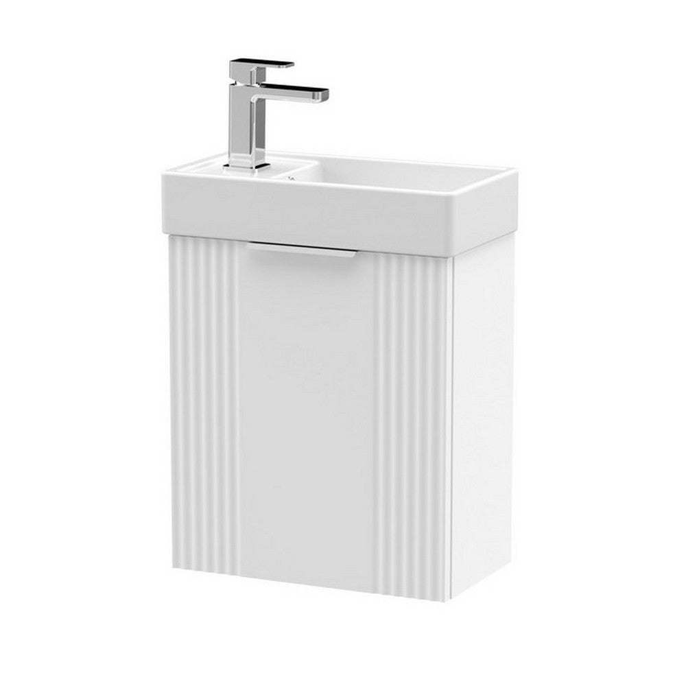 Nuie Deco 400mm White Compact Wall Hung Vanity Unit with Basin