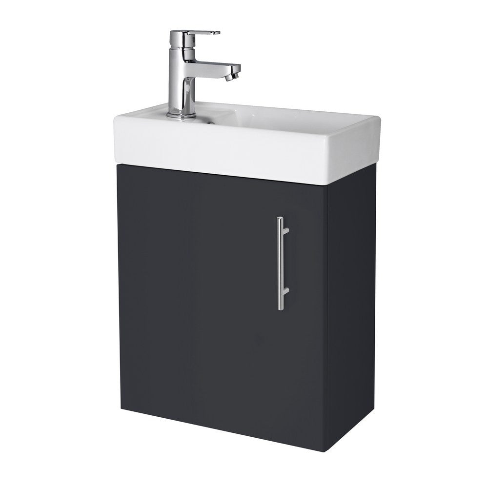 Nuie Vault 400mm Wall Hung Gloss White Vanity Unit with Basin