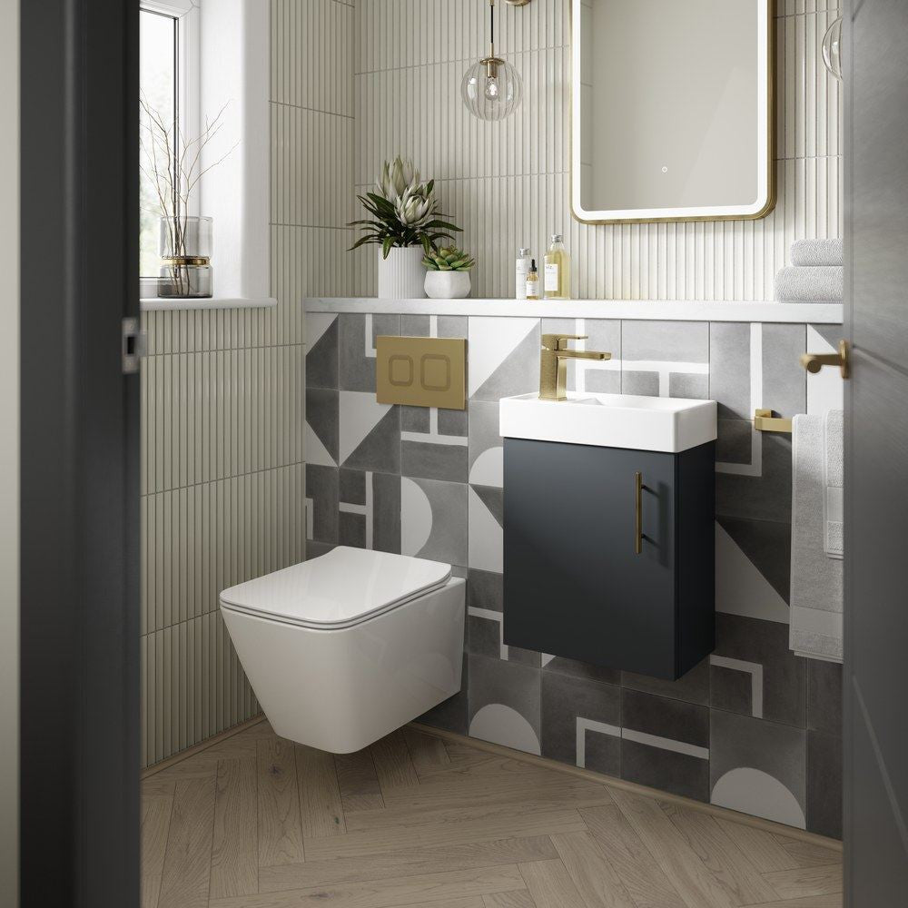 Nuie Vault 400mm Wall Hung Gloss White Vanity Unit with Basin