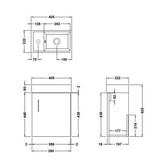 Nuie Vault 400mm Wall Hung Gloss White Vanity Unit with Basin