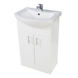 Scudo Lanza 550mm Floor Standing Vanity Unit with Basin – Gloss White