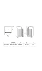 MARINO Shower Enclosure 8MM Toughened Glass 900MM X 900MM X 1950MM