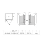 Marino Pivot Door Shower Enclosure Matte Black 900 x 900