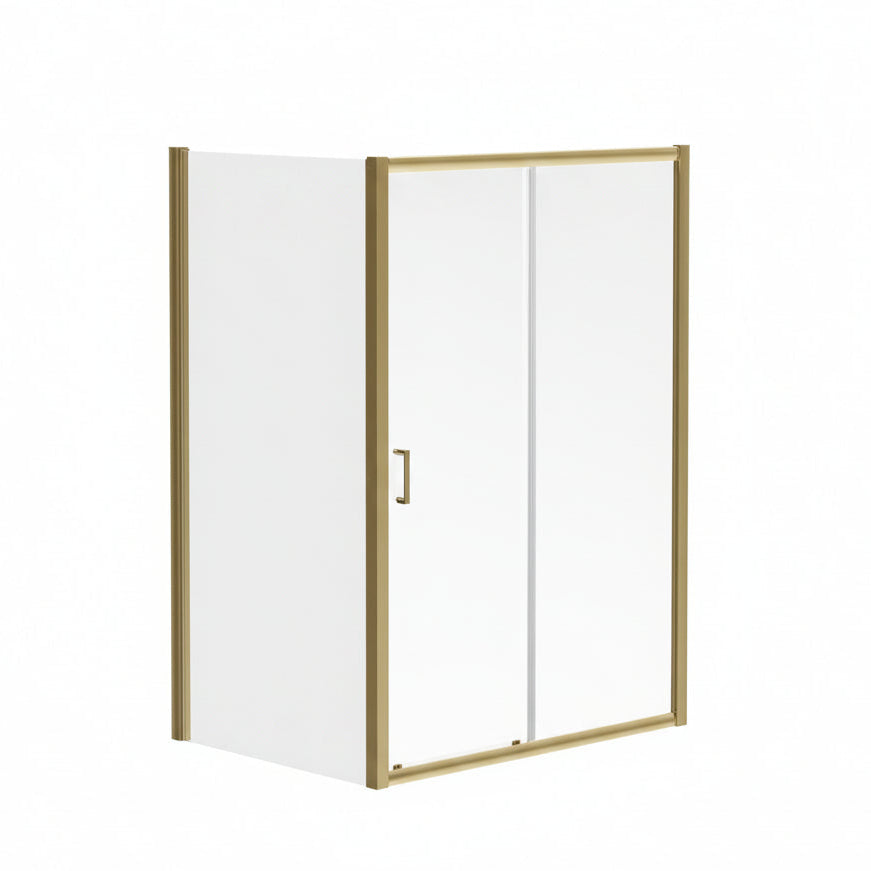 Sliding Shower Enclosure brushed brass gold 1000mm - 1700mm