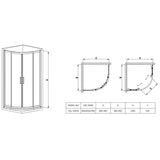 Ondas Quadrant Shower Enclosure matte black 900 × 900