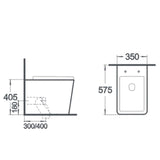 Pinnacle White back to wall rimless toilet