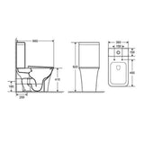 Pinnacle Close Coupled white Toilet open back pan