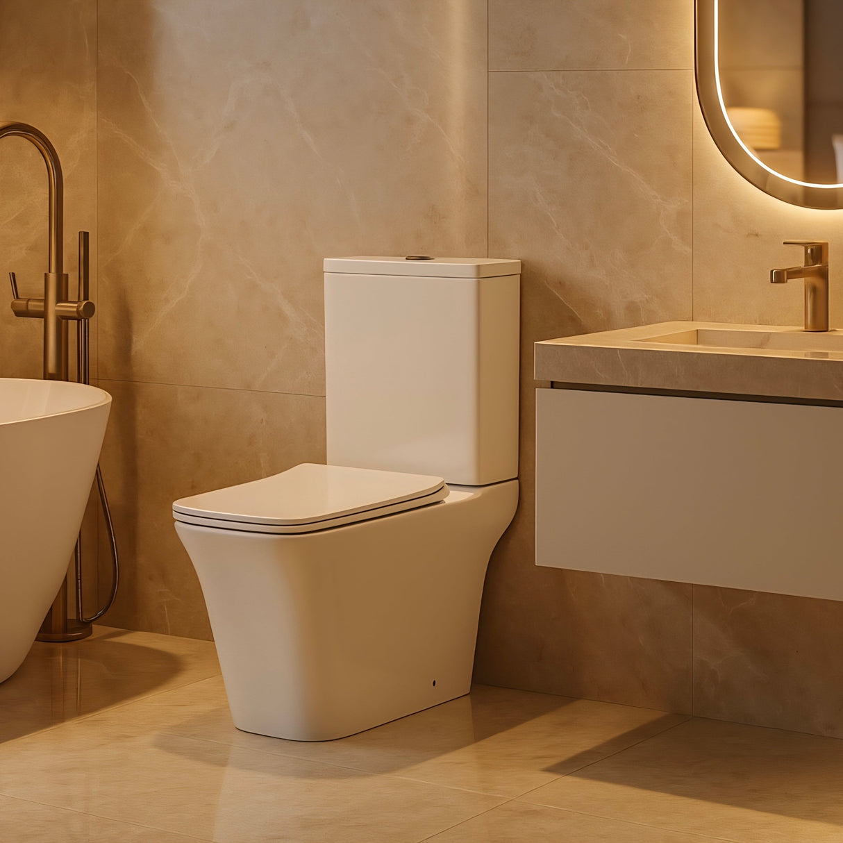 Pinnacle Close Coupled white Toilet open back pan