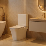 Pinnacle Close Coupled white Toilet open back pan