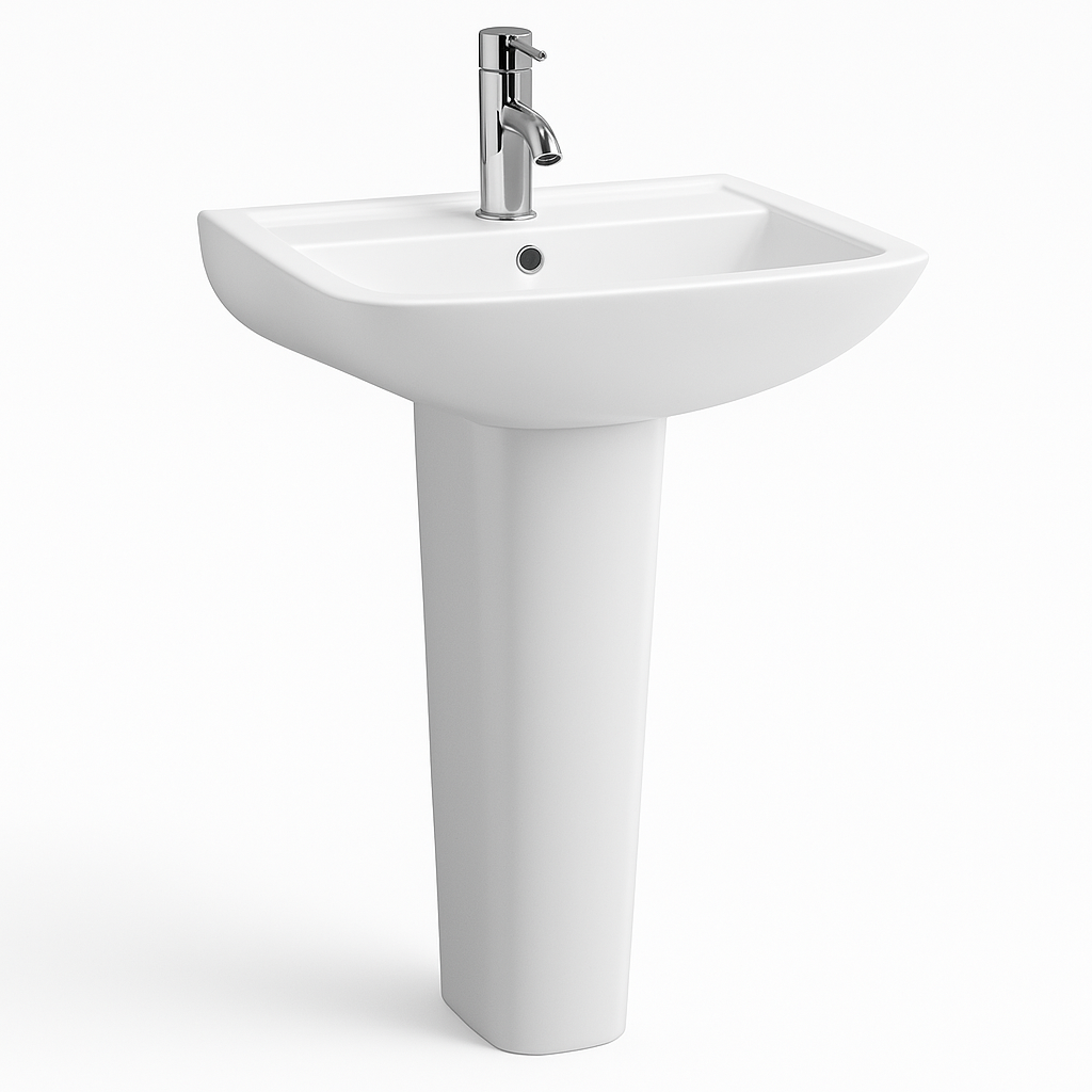 Bathroom Basic white ceramic Set - 4 Items