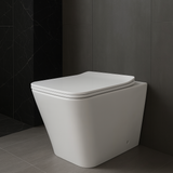 Pinnacle White back to wall rimless toilet