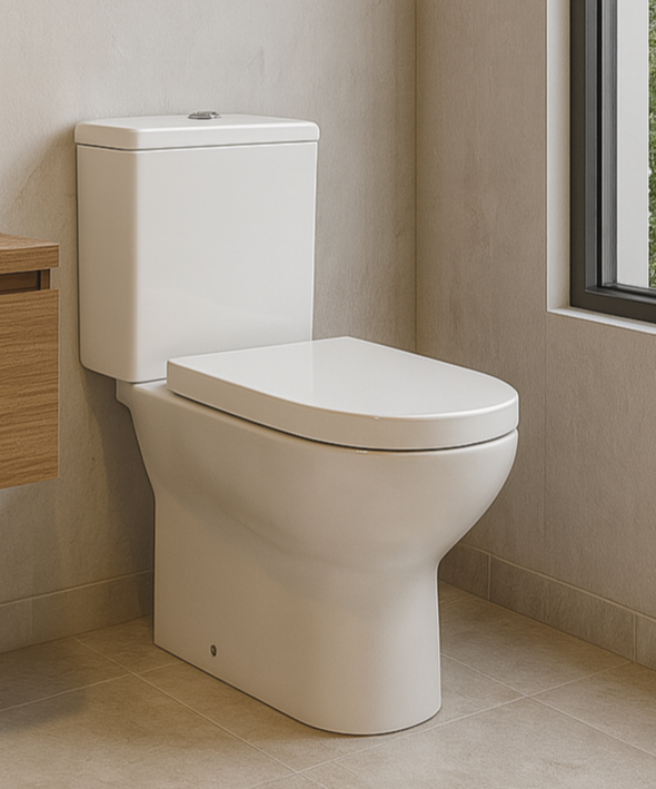 Bathroom Basic white ceramic Set - 4 Items