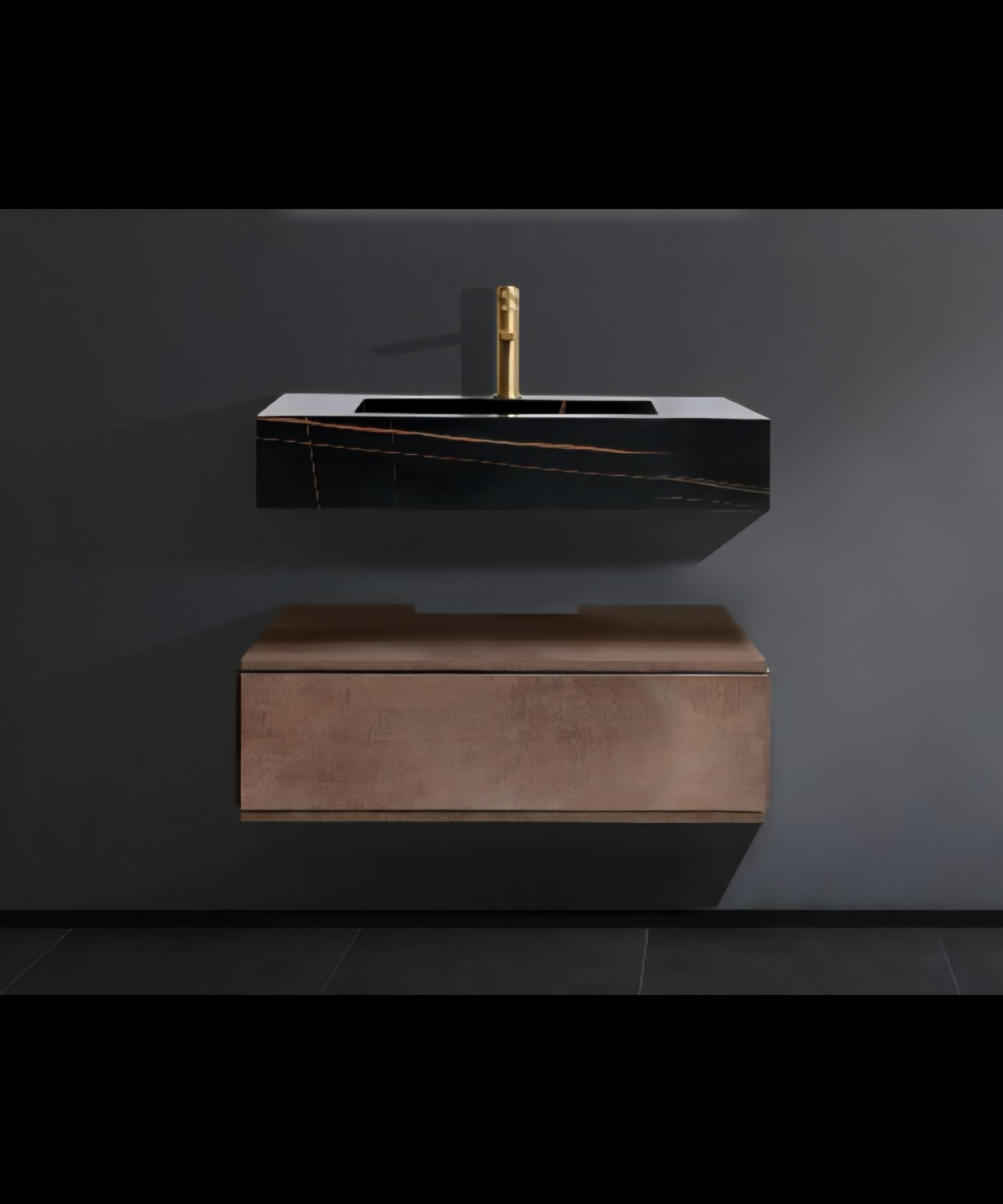 Sereno wall hung spaced vanity cabinet 1000mm X 500mm