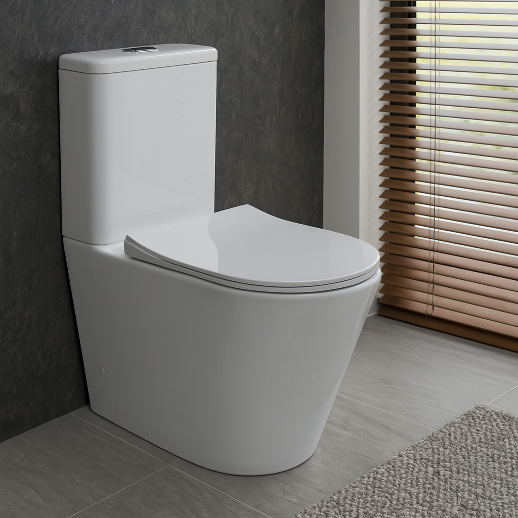 Halo White Wall Flushed Close Coupled Toilet - Including Toilet Seat
