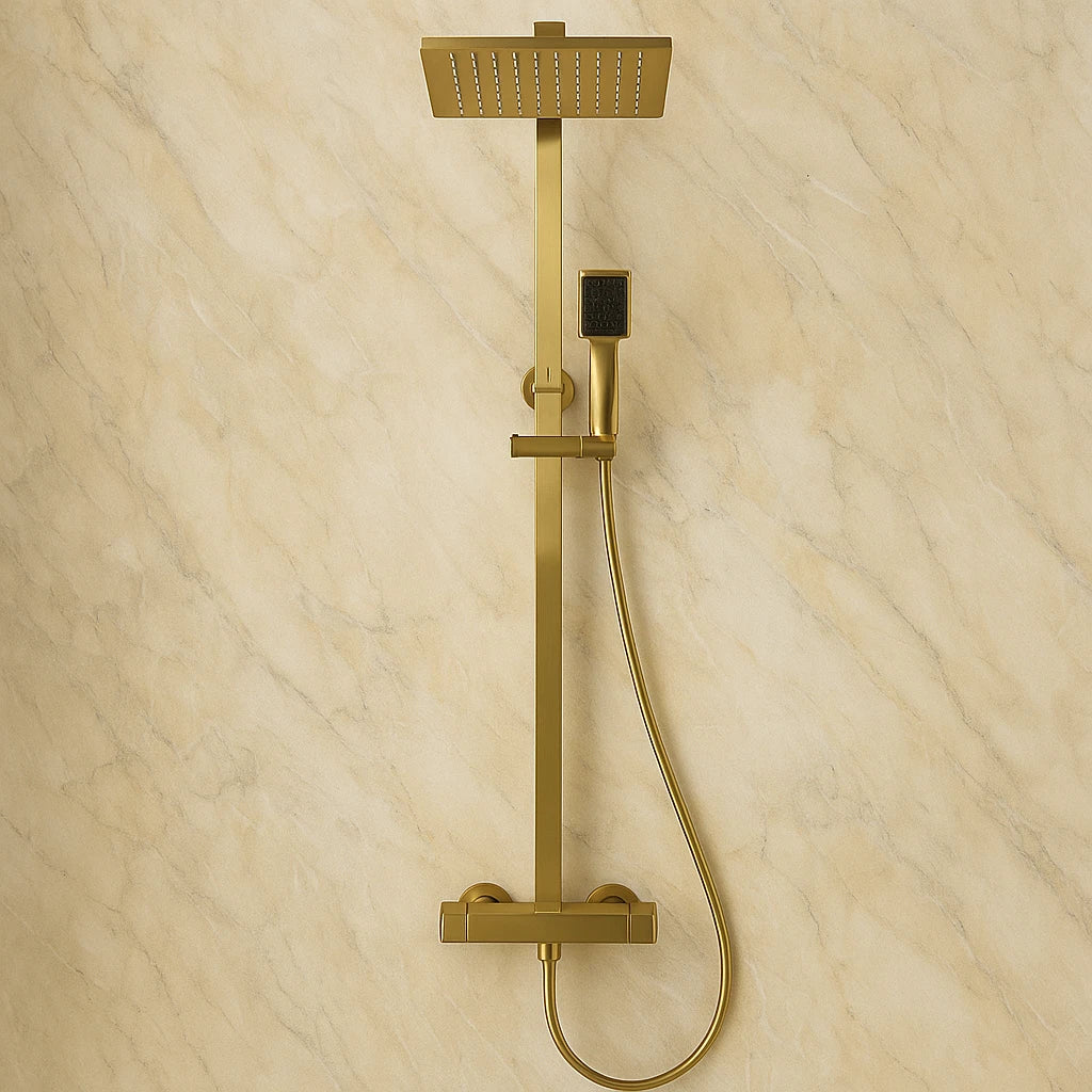Lydia brushed gold Thermostatic brass shower mixer