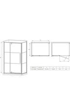 Saito Matte Black shower Enclosure 1000MM X 800MM - 800MM Door