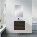 Silka walnut brown wall hung vanity 600mm