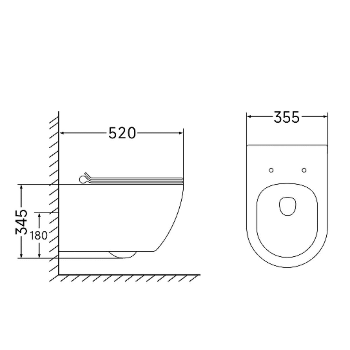 Tornado White Wall Hung rimless toilet