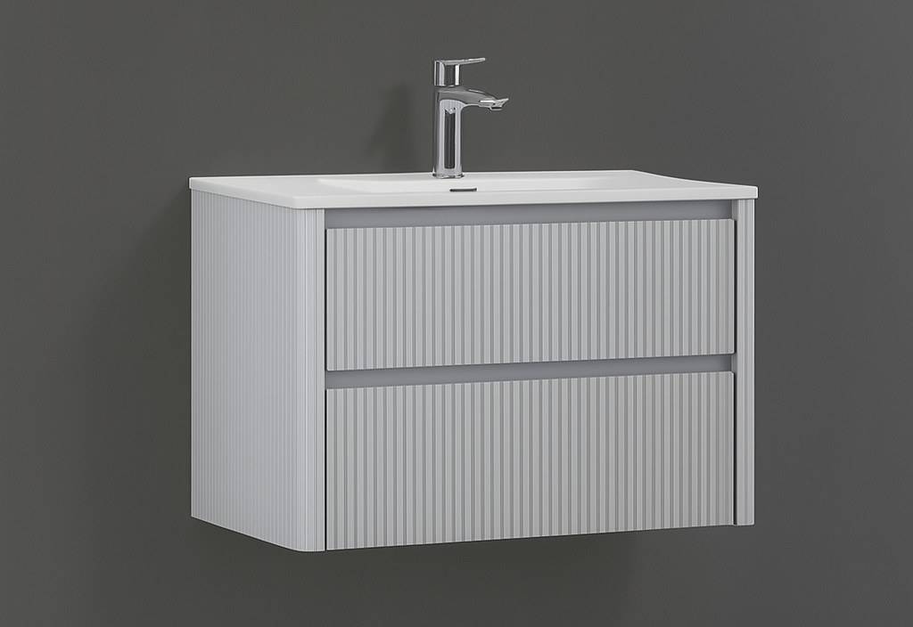 Vano wall hung fluted vanity cabinet 600mm X 500mm