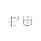 Pedestal Basin Wall Hung white 610mm